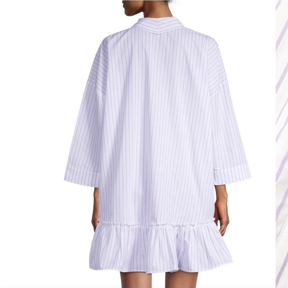 Harshman NWT Nebbi Caftan Striped Crossover Shirt Dress Sz.1X - Picture 2 of 8